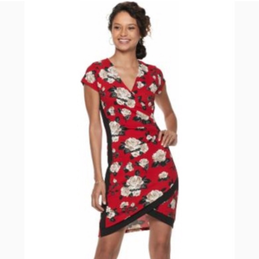 Almost famous junior frame wrap dress